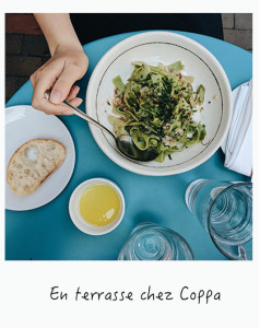 Fettucine en terrasse chez Coppa South End Boston